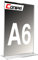 Conipa® 10 x DIN A6 Tischaufsteller Polystyrol (Hochformat) Transparent 108x155x45mm - Tisch & Stationen Aufsteller (Theken-Aufsteller) doppelseitig - Prospektständer QR-Code, Flyer, Werbung & Menu