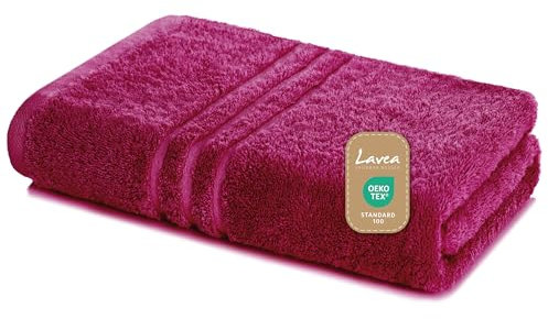 Lavea Saunatuch Saunahandtuch 80x200cm - Bordeaux, 500gr/m², 100% Baumwolle