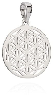 NKlaus Kettenanhänger Blume des Lebens 925 Silber anlaufgeschützt 15mm Lebensblume 10319