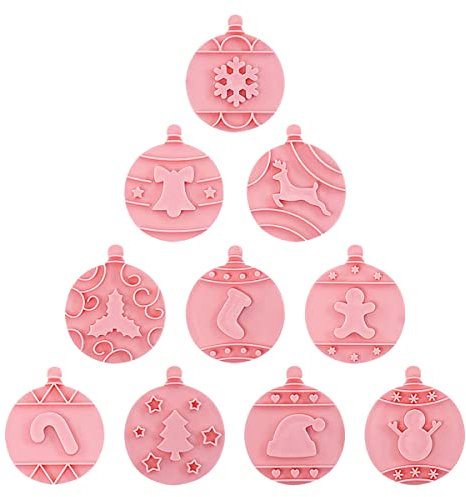 Jagowa 10PCS Christmas Cookie Cutter Set Christmas Decoration Snowflake Christmas Tree Reindeer Santa Claus Snowman for Christmas Baking