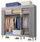 Armario Armario de Lona portátil con Riel para Colgar,Estantes,Organizador de Almacenamiento de Ropa de Tela para Dormitorio,Sala de Estar,126x46x173cm