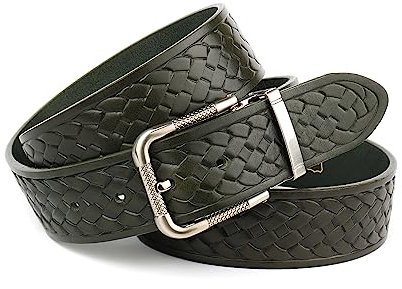 Anthoni Crown Unisex Damengürtel Gürtel, Dunkelgrün, 110