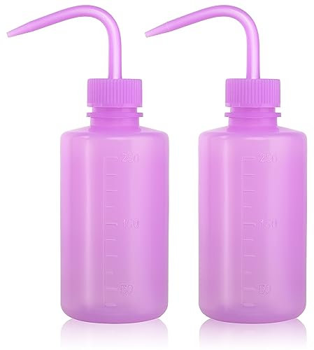 Melphoe 2Pcs 250ml Water Squirt Bottle - Tattoo Wash & Plant Watering - BPA Free Plastic Squeeze Bottle - 2.5E+2ml Capacity
