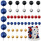 LARDUX 45 PCS Ball Cake Toppers - Baking Cake Decorations DIY Mini Balloon Cupcake Insert for Birthday Party Baby Shower Wedding -Red Black Blue