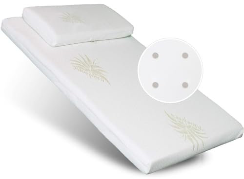 Kiby Matratze Next to Me 83x50 Höhe 8 cm (Oeko-TEX® & CERTIPUR™ Zertifiziert) aus Gewebe Aloe Vera, abnehmbar und waschbar [Kostenloses Kissen]
