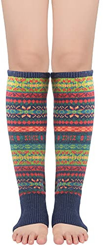 Stulpen Damen Leg Warmers Y2k Stulpen Schwarz Stulpen für Damen Oktoberfest Beinwärmer Beinstulpen Halloween Kostüm Lange Winter Beinwärmer Gestrickt Verdicken Beinstulpen Böhmen Marineblau