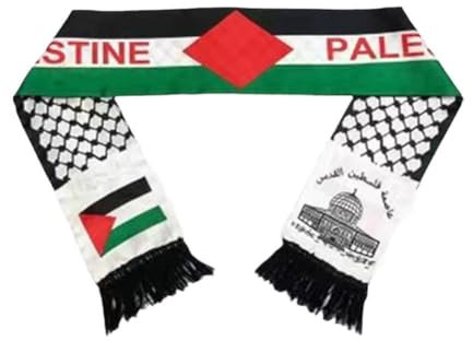 SHUZHENG Écharpe drapeau de la Palestine, écharpe double face Palestine Jérusalem arabe en satin, écharpe Keffiyeh palestinien pour homme et femme, style 1, taille unique