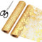 Gemtte Tischläufer Gold, 2 Stück Dekostoff Gold Tischdeko, 28CM×10M Glänzend Tischband mit Beschicht, Gold Tischband Dekostoff für Halloween Party Hochzeit Weihnachten Geburtstag Festival