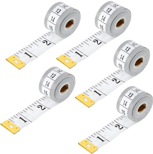 LFCFBH 5 PCS Dual Sided Measuring Tape for Body and Waist Measurements, Multipurpose Fabric Tape Measure(150cm/60inch)