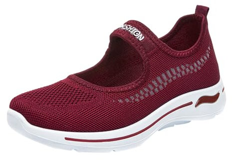 DJYQLCWA Zapatillas de Running Mujer Zapatos Zapatillas Zapatillas de playa de paja de lino, zapatos planos informales para niñas, zapatillas inferiores, sandalias para (2A5-Red, 39)