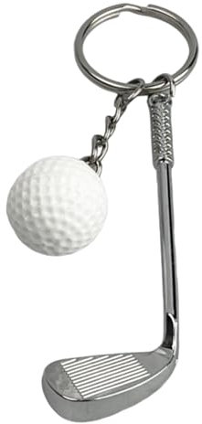 Llavero de Palo de Golf - Llaveros de Palo de Golf Metálico con Pelota con Metal y Zinc - Accesorio de llaves para amantes del Golf, Deporte, Juegos… - Llavero unisex hombre y mujer
