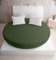 Strauss Home® Rundes Spannbetttuch Premium Jersey 100% Baumwolle für runde Boxspringbetten und Wasserbetten - runde Matratzen - Steghöhe bis 40cm (Grün/Khaki)