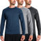 E-LIINJOYE 3 Pack Men's Quick Dry Long Sleeve T Shirts Breathable Sport Running Gym Tops UV Sun Protection Fishing Shirts,XL 3P1