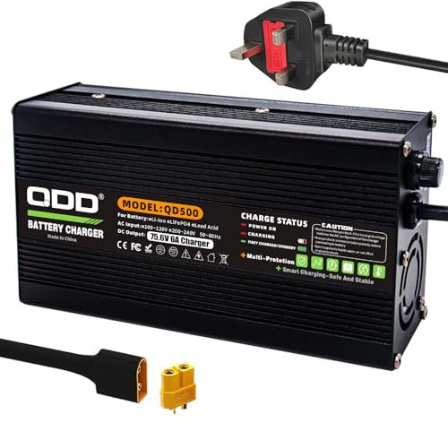 QDD 75.6V 6A Charger 66.6V Li-ion Battery Smart Charger Output XT60 Connector Used for 18S 66.6V Li-ion Battery