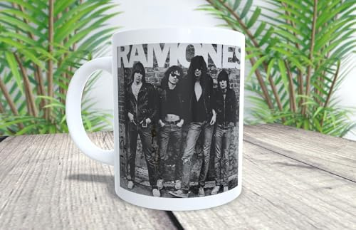 La Huella Personalisierbare Ramones Tasse mit Deckel. Ideal für alle Liebhaber von Old School Punk, He, und Ho, Let's Go!