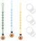 Babywnoss - 3 attache tetine + 3 adaptateurs (Bleu, Jaune et Vert)