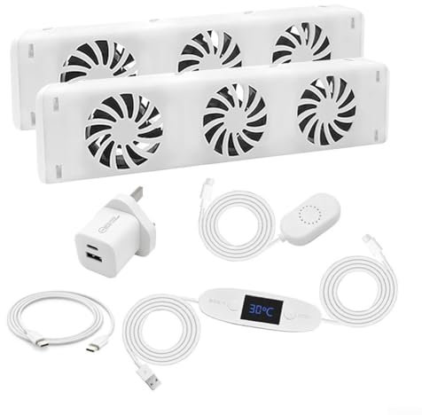 Smart Radiator Fan,Radiator Ventilator Energy Saving Radiator Fan, Heater Booster For Underheaters And Radiators, For Fan Even Heat Distribution(Duo-set)