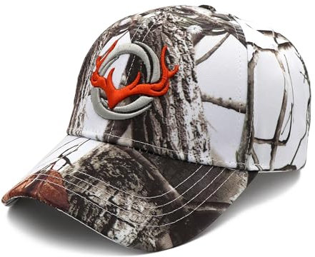 YTNKIV Little Elk Baseballkappe, bestickt, Camouflage, Jagd, Baseballkappe, Golfmütze, Sonnenhut, weiß, Einheitsgröße