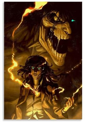 Attack on Titan Anime Role Eren Jaeger Personal Style Art Poster Dekorative Malerei Leinwand Wandkunst Wohnzimmer Poster Schlafzimmer Malerei 12x18inch(30x45cm)