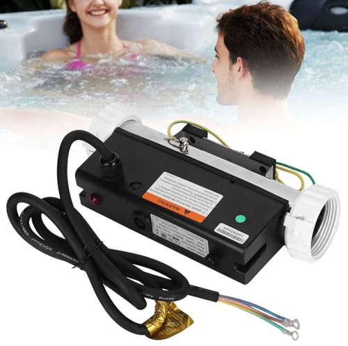 HNBYLMM Chauffe-Piscine, Thermostat de Chauffage d'eau électrique 1 à 3 KW, Chauffe-Eau pour Bain à remous, Chauffe-Piscine/Spa étanche IPX5 pour piscines Hors Sol, piscines creusées et Baignoire,3KW