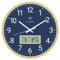 Foxtop Funk-Wanduhr Digital & Analog 30cm mit LCD-Anzeige – Digitale Funkuhr Wanduhr mit Temperatur, Datum, Wochentag Lautlose Küchenuhr für Wohnzimmer, Küche, Badezimmer