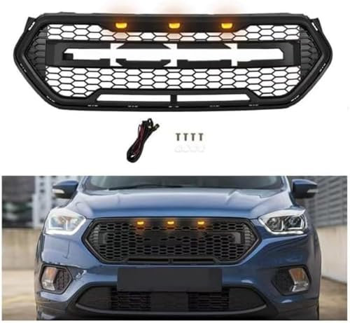 ANYANH Auto Frontgrill Für Ford Escape Kuga 2016 2017 2018 2019, Vorderen Stoßfänger Grill Kühlergrill Vorne Frontstoßstange Grill Tuning Zubehör Frontgrill
