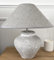 Stone Effect Table Lamp with Grey Linen Shade, 40 cm x 40 cm, White Wash