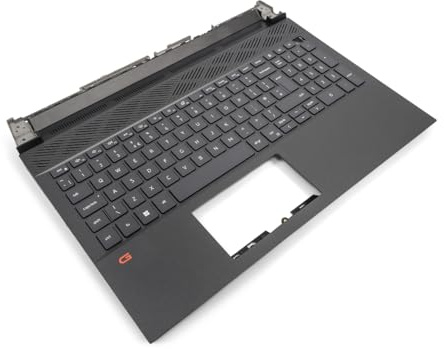 Dell G15 5520/5521/5525 Obsidian Black Palmrest & UK ENGLISH Backlit Keyboard - 0GDN50 (R8H6X)