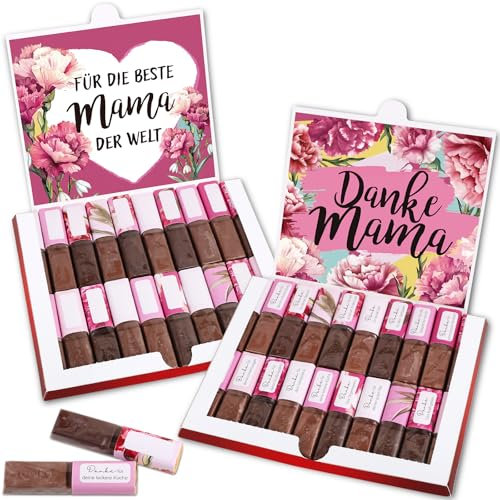 44 Aufkleber für Merci Schokolade Danke Mama Geburtstag Geschenke zum Muttertag Blanko Schokolade Sticker Banderole zum Beschriften Beste Mama der Welt Dankeschön Geschenk für Geburtstag Weihnachten