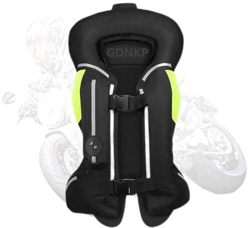GDNKP Chaleco Airbag Moto,Chalecos Reflectantes Hipica Moto Homologado Reutilizable Chaqueta Hombres Mujer Con Protecciones,Negro,L