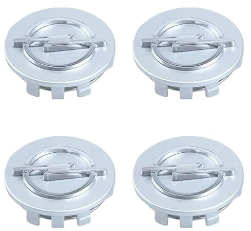 yishao 4 Stück Auto Radnabenkappen für Opel Corsa B C D E F 2021 2020 2019 2018 2017 2016-1993, Auto Radkappen mit Logo Stark Langlebig Einfaches und Elegantes Design Auto Zubehör 60mm,Silver