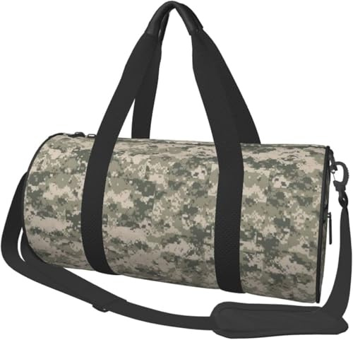 Damen Herren Armee Digital Camouflage Runde Reisetasche Weekender Tasche Reisetasche