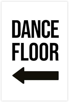 UIYTYBGAG Kunstdruck auf Leinwand, Motiv Dance Floor, Pfeil nach links, Wandkunstdruck, Bild, Gemälde, 20 x 30 cm
