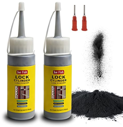 Graphitpulver für Schlösser,Graphit Spray füir Schlösser,Graphite Powder | Graphitpulver Schloss, Schmieren von Türschlössern,Fensterscharnieren, Tür und Fensterschienen, 2 × 60 ml