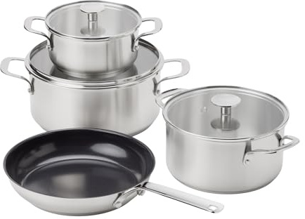 KitchenAid Set di 4 fogli in acciaio inox da 16 cm, 20 cm, 24 cm e 24 cm, adatto per l'industria, adatto per l'industria