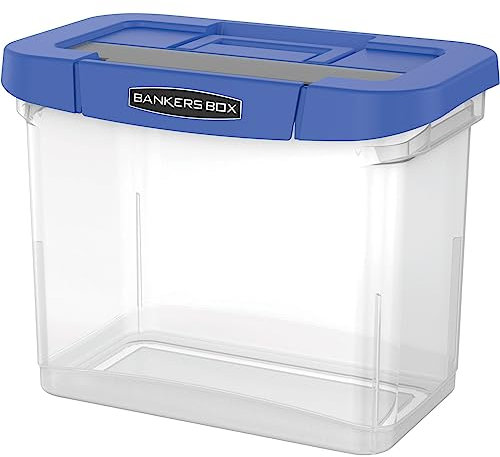 Fellowes Heavy Duty, Water Proof, Durable, Reinforced Corner, Comfortable Handle, Built-In Rail, Portable File Box (FEL0086301)