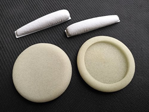 Headset-Reparaturteile für Sennheiser px100 px130 PX100II px131 PC30 PX80 Kopfhörer Ohrenschützer Ohrpolster (Ohrpolster Lederpolster + Kopfbügel-Ohrenschützer) (weiß)