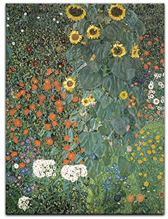 Kunstdruck Poster - Gustav Klimt Bauerngarten mit Sonnenblumen 40x60 cm ca. A2 - Alte Meister Bild ohne Rahmen