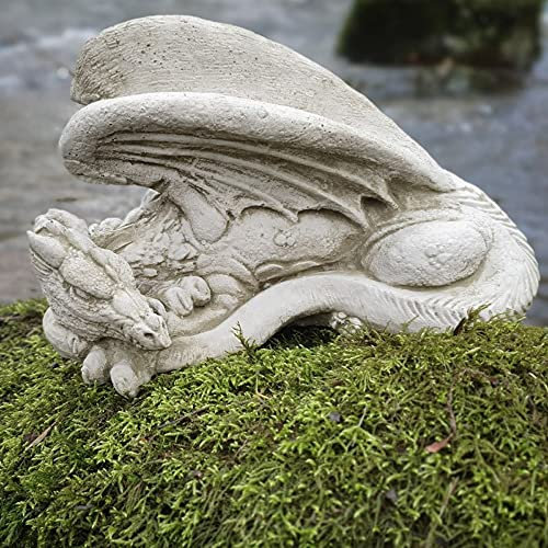 Statue de dragon ailé | Pierre mythique animal béton décoration de jardin extérieur