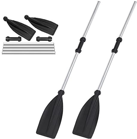 YORKING 2 Pack 128cm Kayak Paddles Adjustable Portable Boat Oars Aluminum Alloy Detachable Afloat Kayak Oars Boat Rafting Canoe Paddle Tool for Inflatable Boat Kayak