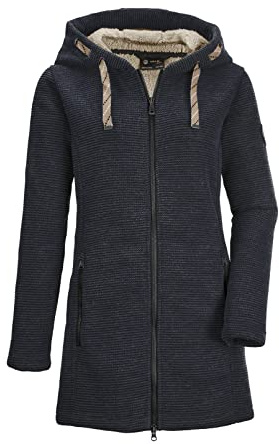 G.I.G.A. DX Damen Casual Strickfleeceparka/Fleecejacke mit Kapuze - GW 54 WMN KNTFLC PRK, dunkelnavy, 34, 37640-000