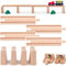 Set: 4 Brückenpfeiler & 2 Magnet Endstücke/Sperren + 4 gerade Lange Schienen - Holz - für Eisenbahn/Holzeisenbahn - passend für alle Schienen-Systeme & St..