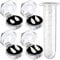 5 Pieces Vampire Cosplay Catches, 4 Sizes Vampire Teeth Fake Dentures with 1 Tube Teeth Pellets Adhesive for Halloween Party Dress Up Accessories