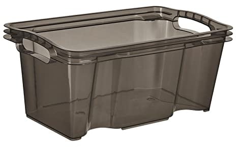 keeeper Multi-Box S Aufbewahrungsbox mit integrierten Griffen, 6,5 l, 35 x 21 x 15 cm, Franz, Crystal Grey