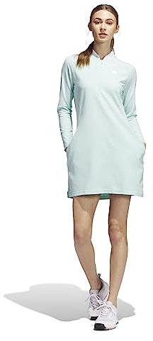adidas Women's Long Sleeve Golf Dress, Semi Flash Aqua, L