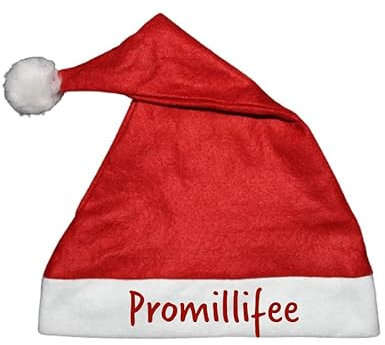 Deggelbam Weihnachtsmützen mit lustigen Sprüchen | Weihnachtsmarkt | Christkindelmarkt | Nikolausmütze | Party | Weihnachtsfeier | Firmenfeier | Wunschtext (Promillifee)