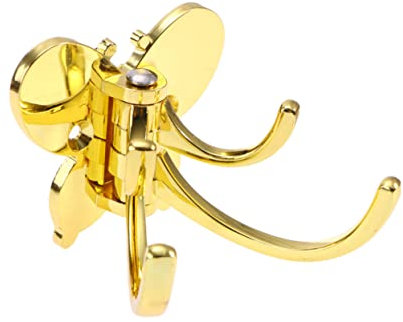 Cabilock Swivel Coat Hook Four Arms Heavy Duty Folding Wall Mounted Hanger for Bathroom and Kitchen Sturdy and Wearproof Design Space-Saving Swing Arm Shaped Hook Golden Finish