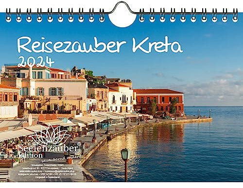Reisezauber Kreta DIN A5 Wandkalender für 2024 Heraklion Griechenland Urlaub Strand Meer Reise - Seelenzauber