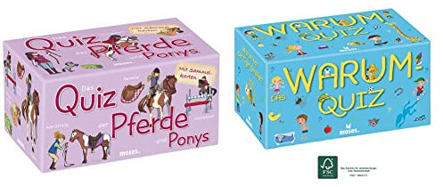 moses 90207 Das Quiz der Pferde und Ponys & Das Warum-Quiz | Kinderquiz | Für Kinder ab 6 Jahren