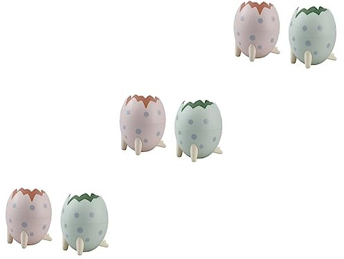 Ciieeo 6pcs Cute Dinosaur Egg Stationery Storage Tray Pen Holder Pencil Pot Desk Organizer for Office and Girls Random